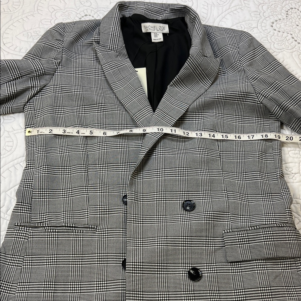 Rachel Zoe NWT Plaid Checkered Blazer Coat - Double Breasted w/ Two Pockets - M - Picture 7 of 9